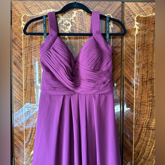 bill levkoff plum bridesmaid dress Elegant Light Pink Chiffon Floor Length Long Bridesmaid Dress Pink / 14 / B